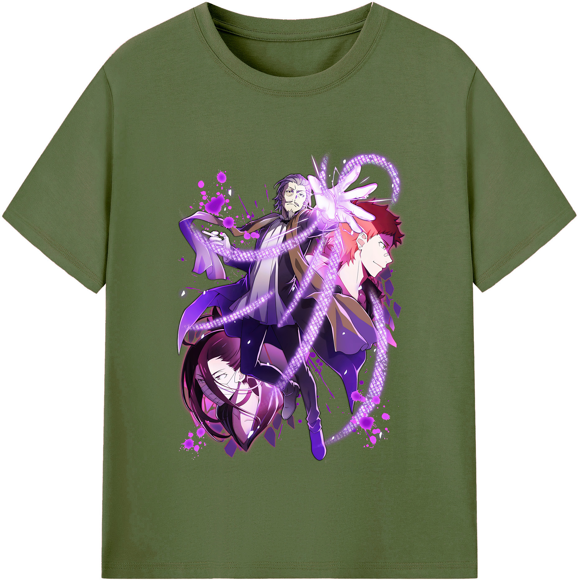 （画像用） 文豪ストレイドッグス Bungo Stray Dogs 綿100％半袖Tシャツ（フロントプリント）
